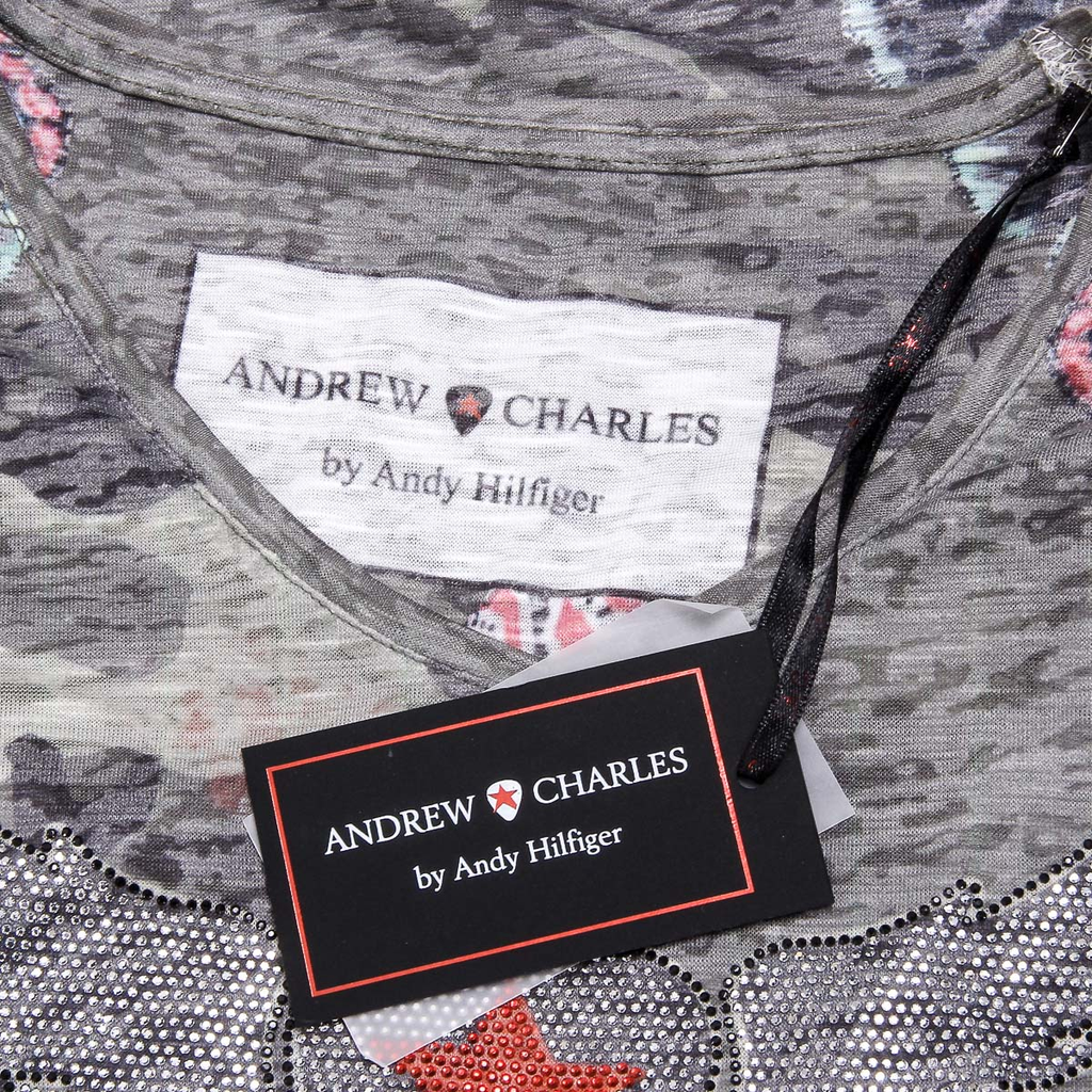 Andrew Charles Womens T-shirt Short Sleeves V-Neck Dark Green STELLA