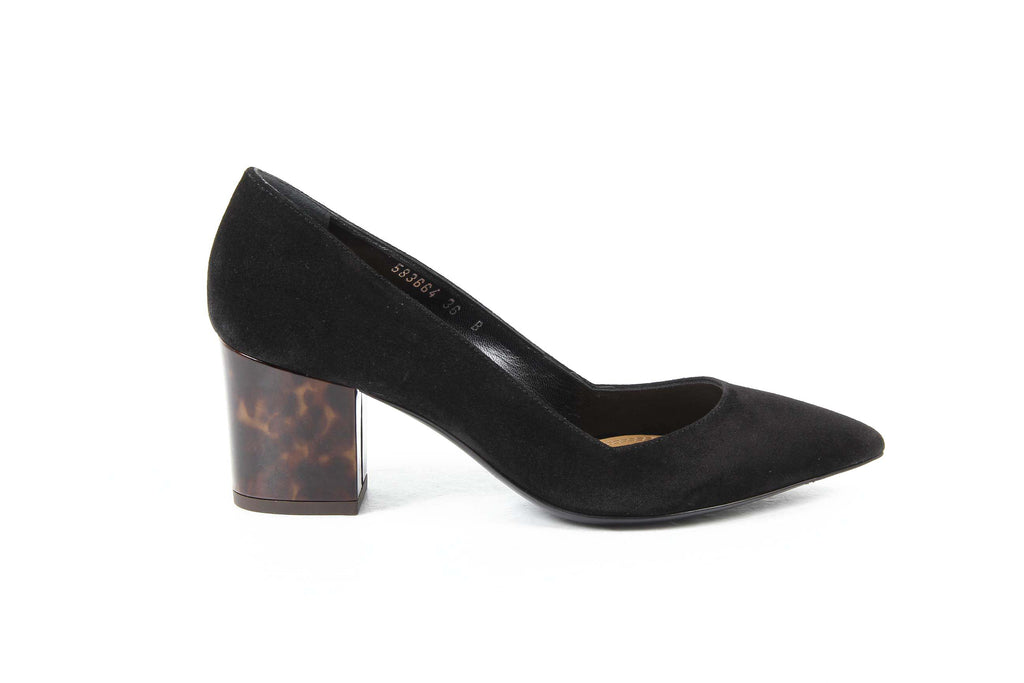 Ralph Lauren - Zapatos de salón para mujer INES CALFSUEDE NEGRO