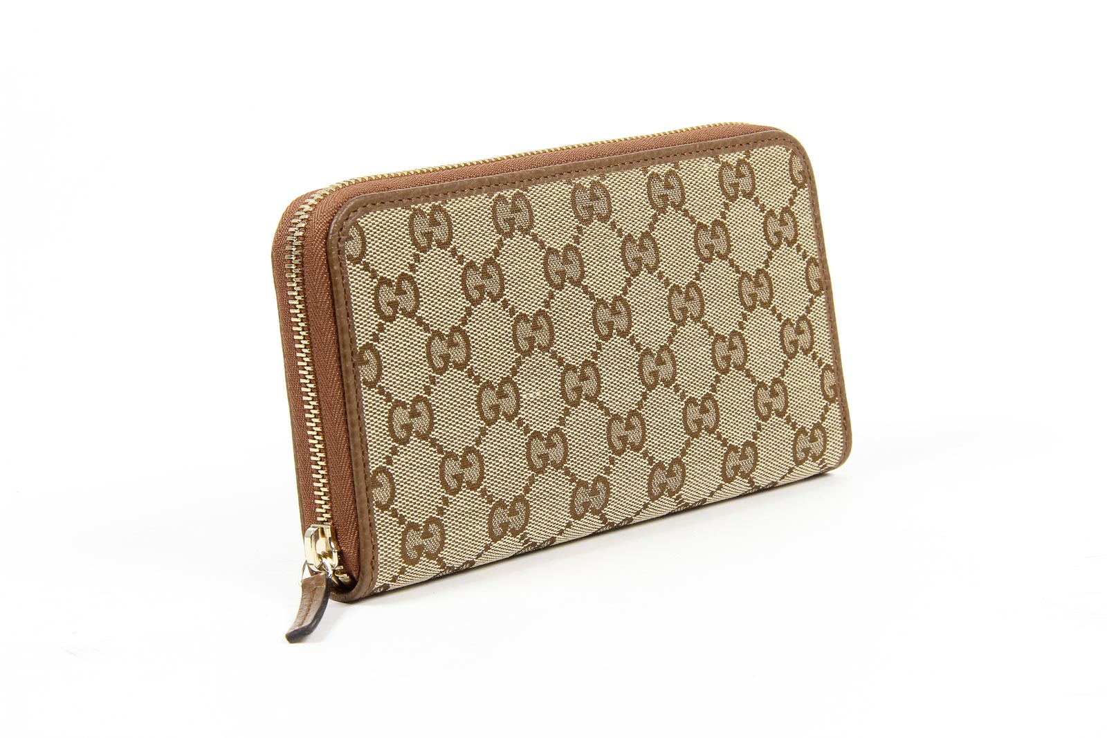 Cartera de mano con cremallera alrededor GG Guccissima de lona con cristales para mujer de Gucci
