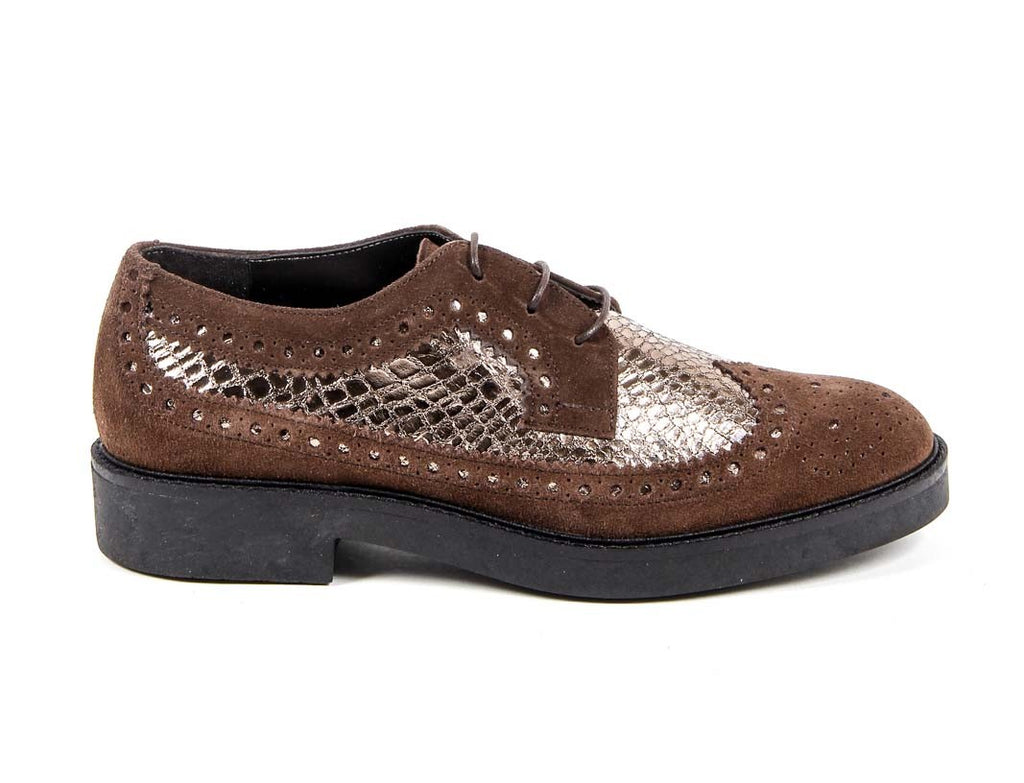 V 1969 Italia Zapato Brogue para Mujer B1670 TERCIOPELO + PIETRA T. MORO