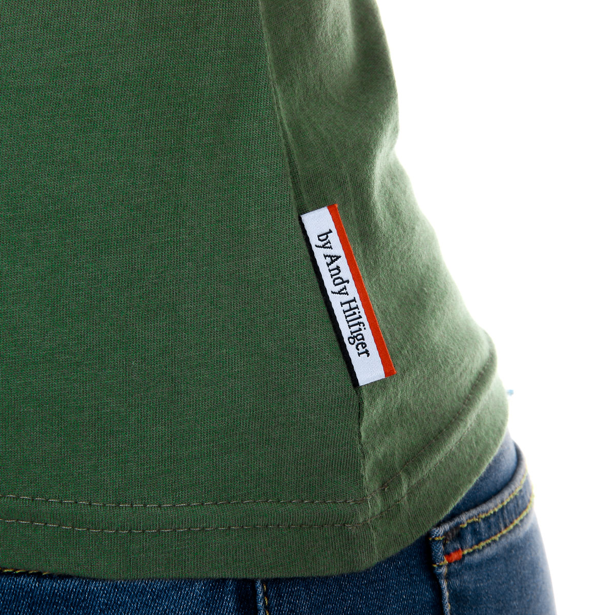 Camiseta Andrew Charles para mujer, manga corta, cuello redondo, verde TARANA