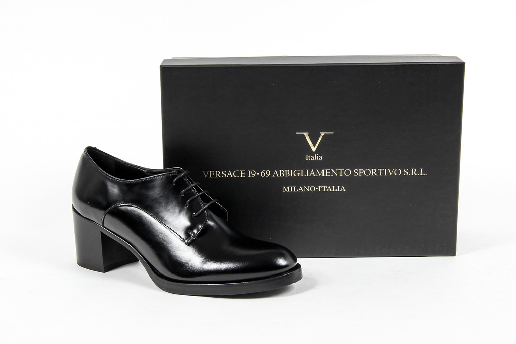 V 1969 Italia Womens Heeled Oxford Shoe Black RITZ