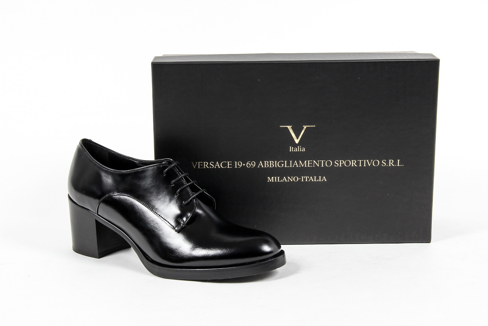 V 1969 Italia Womens Heeled Oxford Shoe Black RITZ