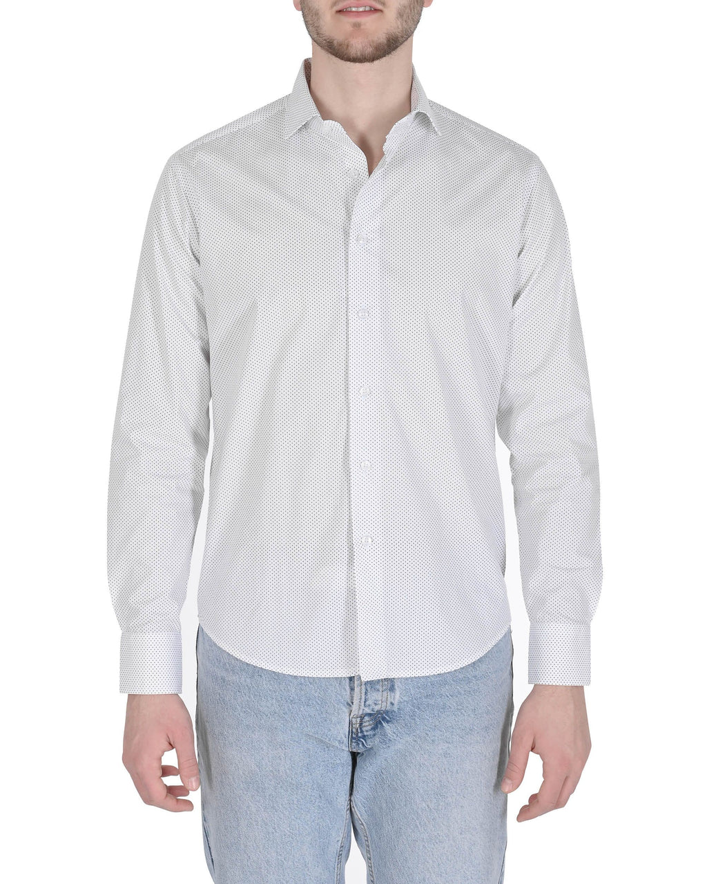 Camisa italiana para hombre 19V69 JERALD BLANCO