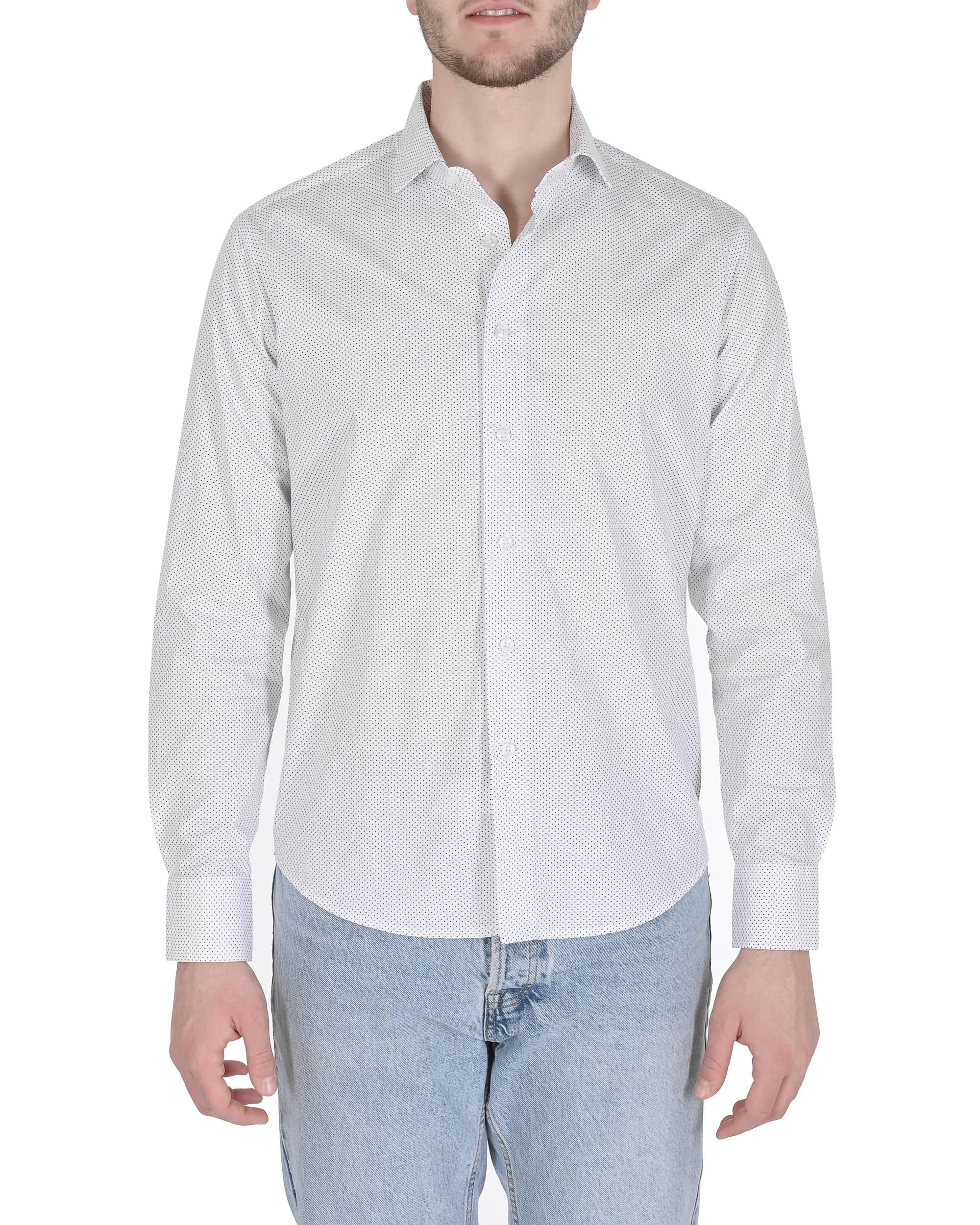 Camisa italiana para hombre 19V69 JERALD BLANCO