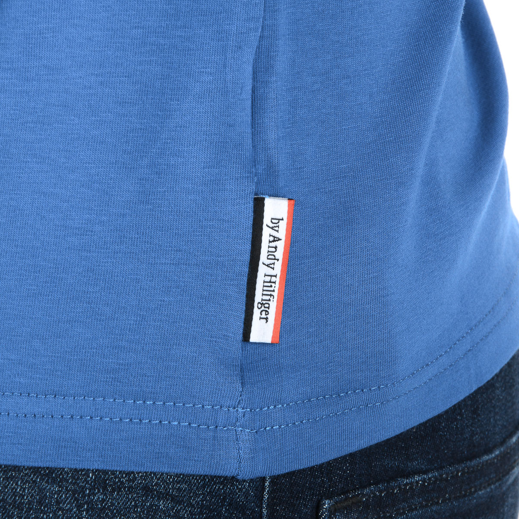 Camiseta Andrew Charles para hombre, manga corta, cuello en V, azul, KENAN