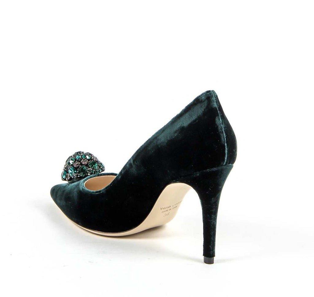 Zapatos de salón para mujer V 1969 Italia 3104104 VELLUTO VERDE