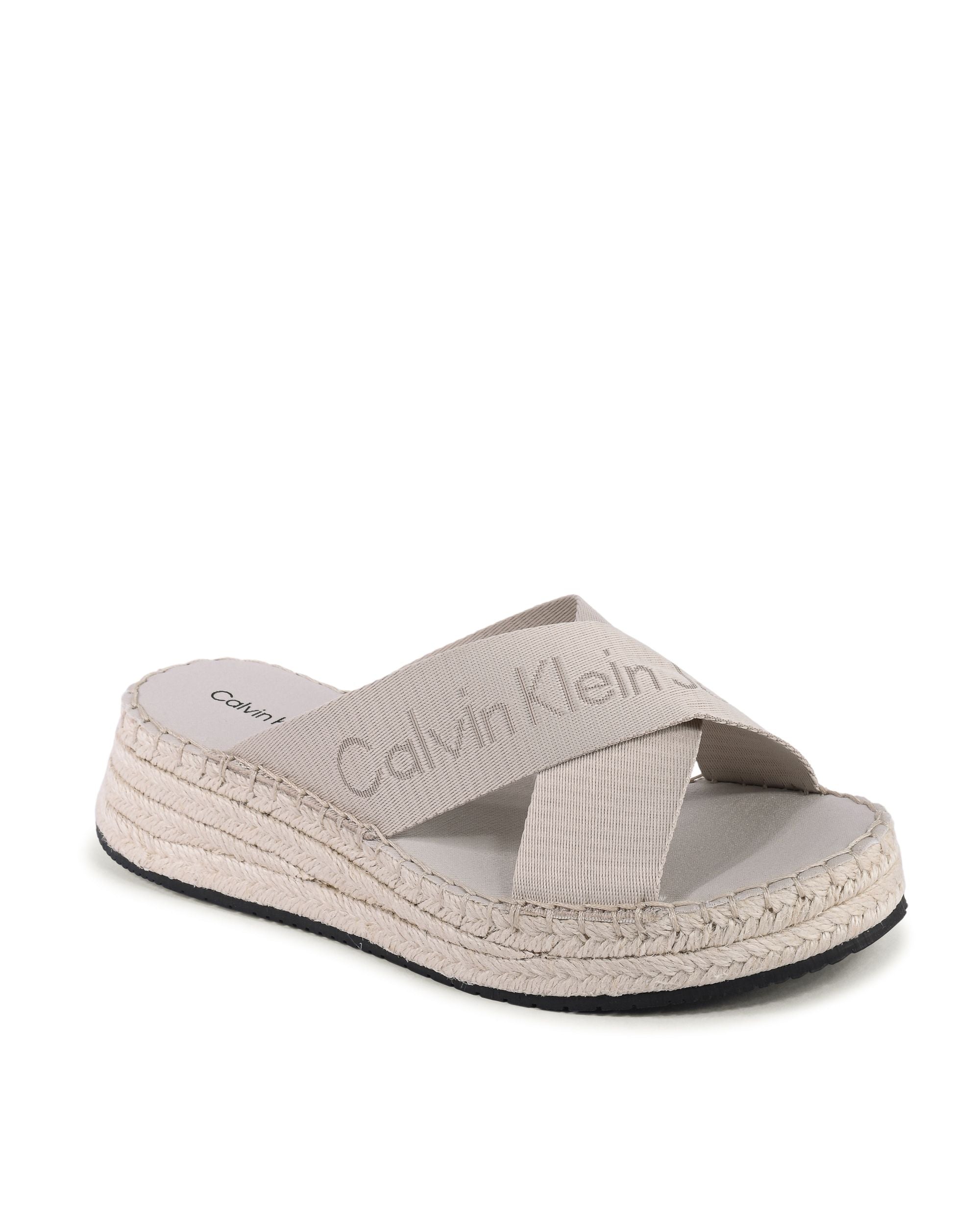 Calvin Klein - Sandalias de cuña para mujer, color beige, YW0YW01364ACF
