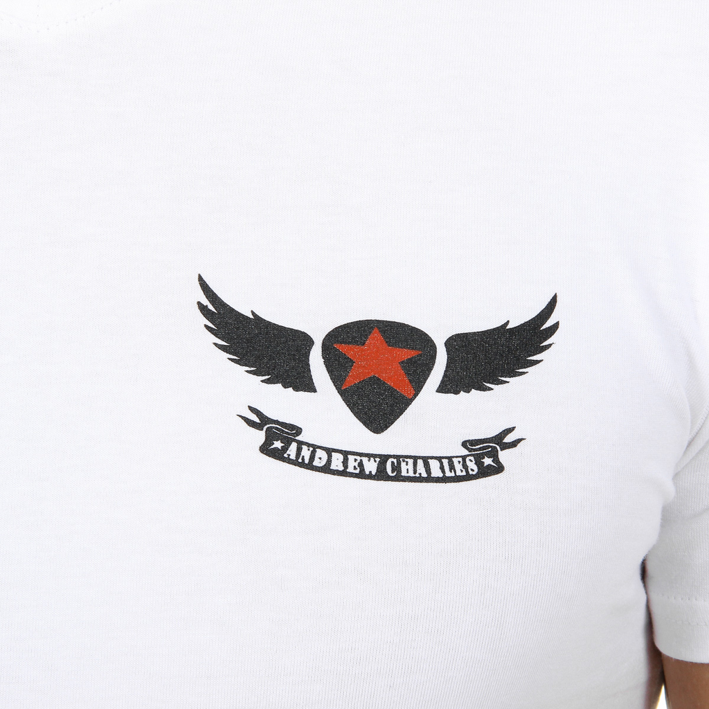 Camiseta Andrew Charles para hombre, manga corta, cuello en V, blanca, KENAN