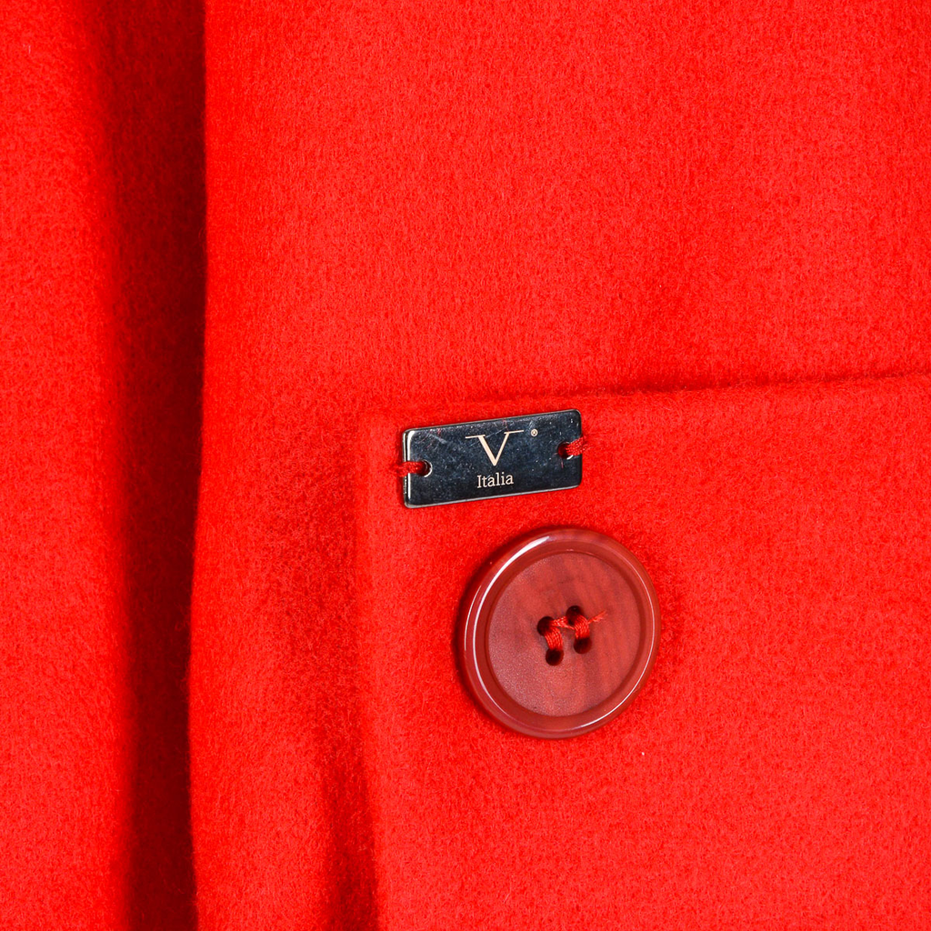 V 1969 Italia Chaqueta de mujer de manga larga roja LUCY