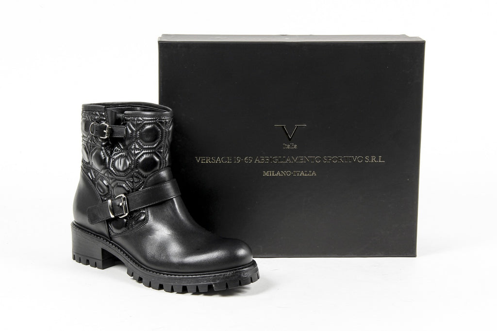 Bota corta Mujer V 1969 Italia B1441 VITELLO NERO TRAPUNTA NERO