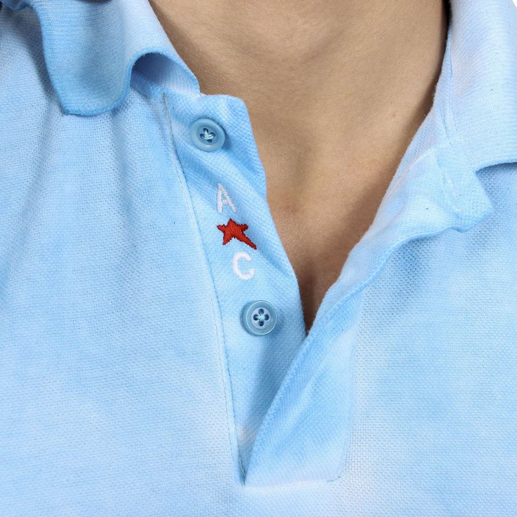 Polo Andrew Charles para hombre de manga corta azul claro SIMBA
