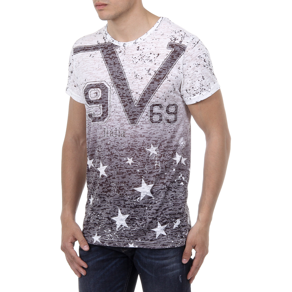 V 1969 Italia Mens T-shirt Short Sleeves Round Neck Multicolor DAVID
