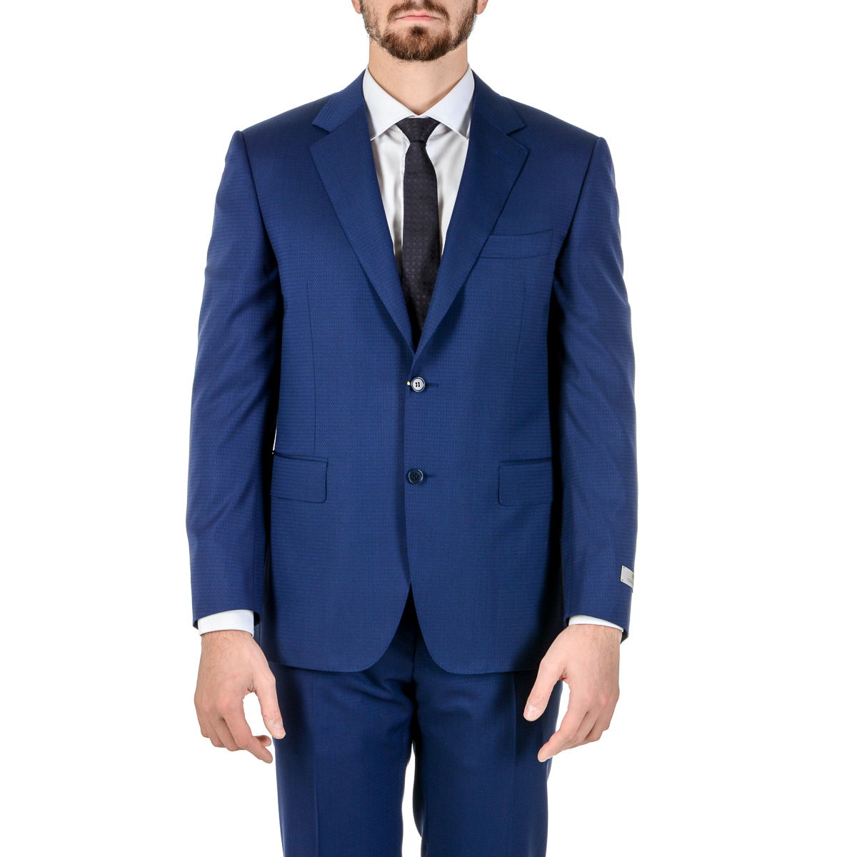 Canali Mens Suit Long Sleeves Blue Travel Natural Comfort