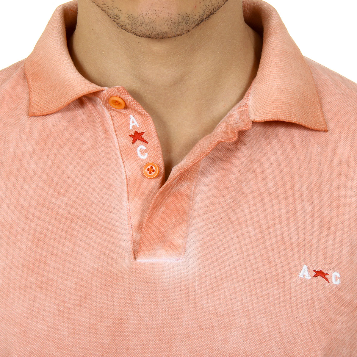 Polo Andrew Charles para hombre de manga corta naranja SIMBA