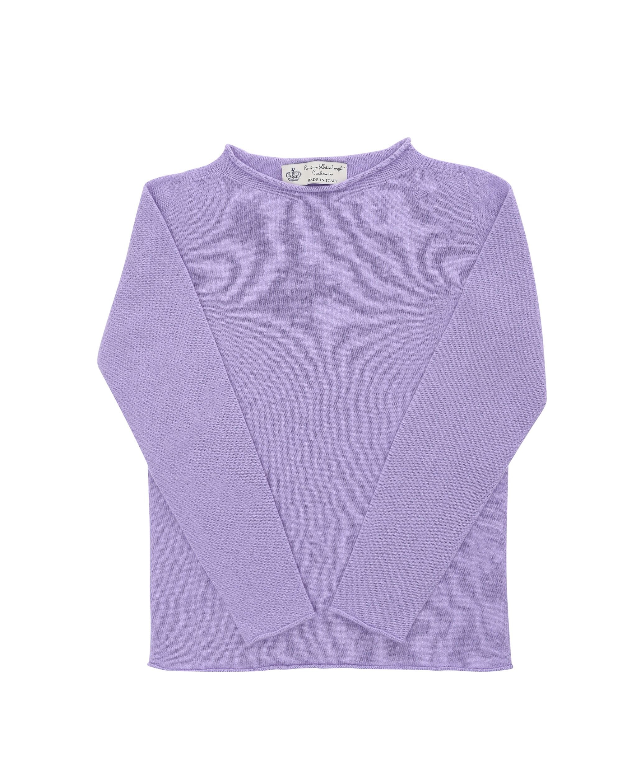 Suéter de cuello barco para mujer de cachemira Crown of Edinburgh COE 0025 LAVANDA