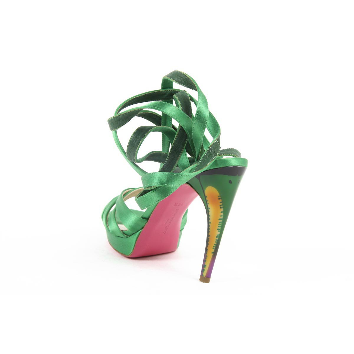 Sandalia Mujer Emanuel Ungaro SS09 IG2 VERDE SATINADO