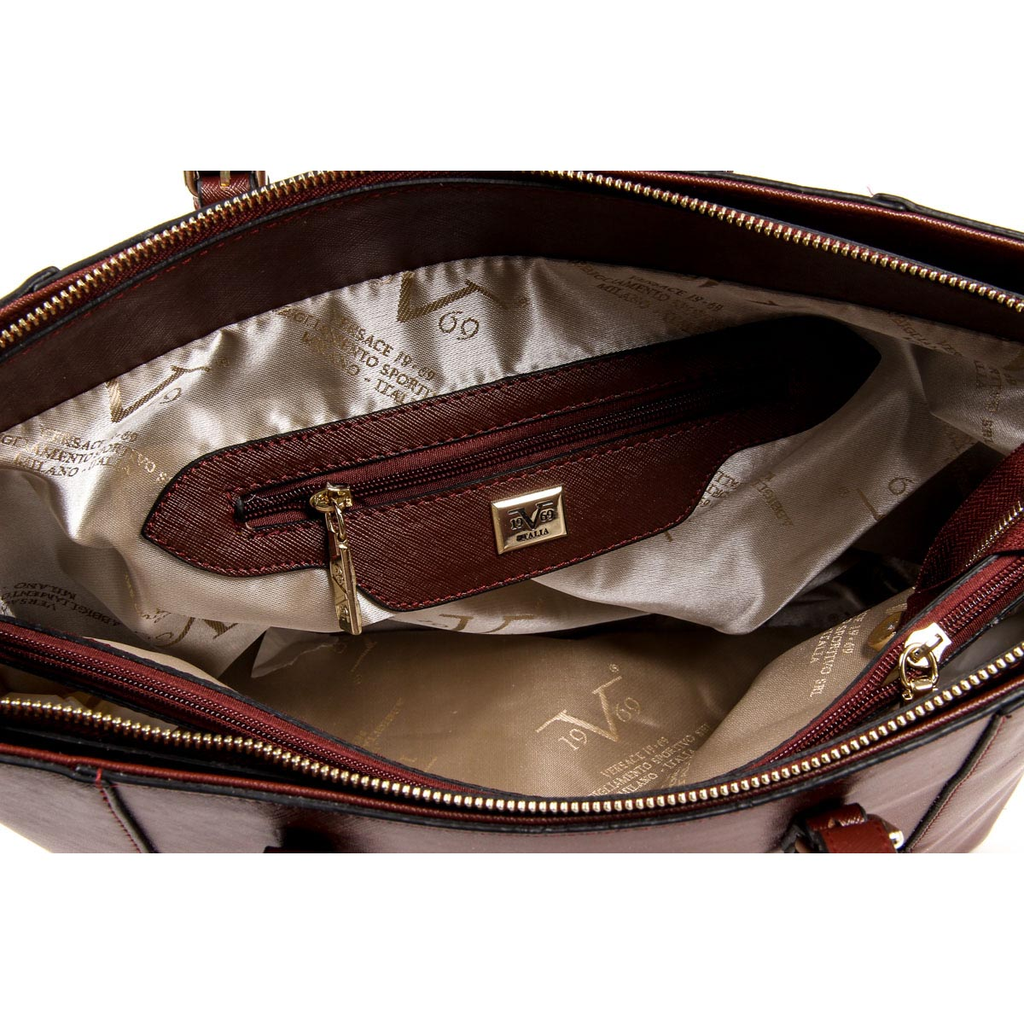 Bolso de mano para mujer V 1969 Italia V1969013 ROJO CLARET