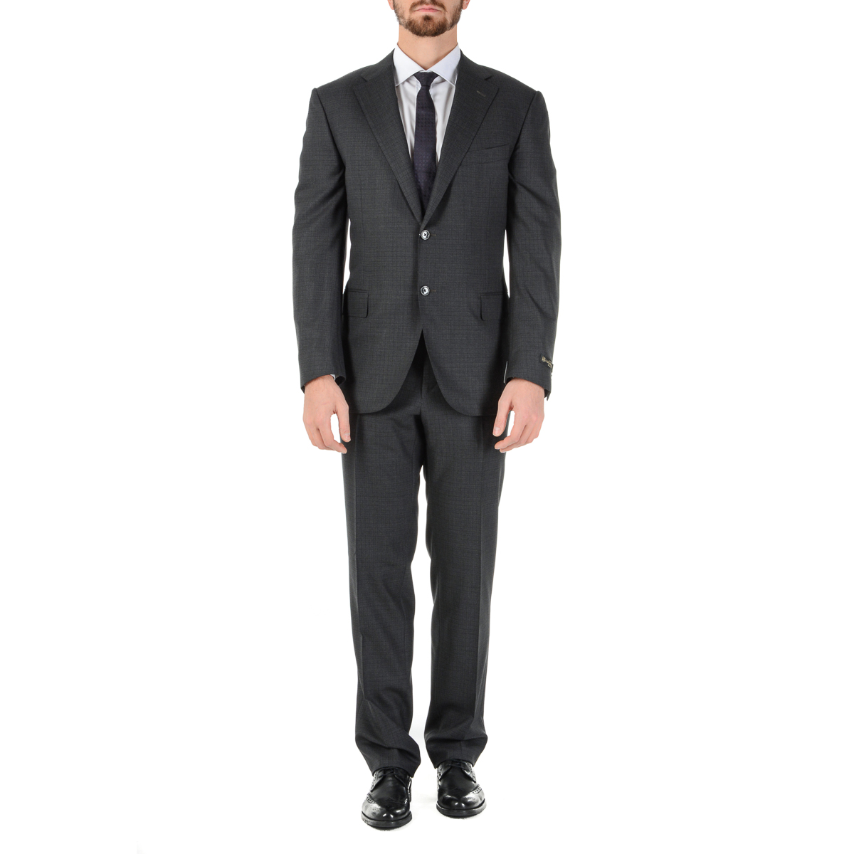 Corneliani Mens Suit Long Sleeves Dark Blue Super 160's