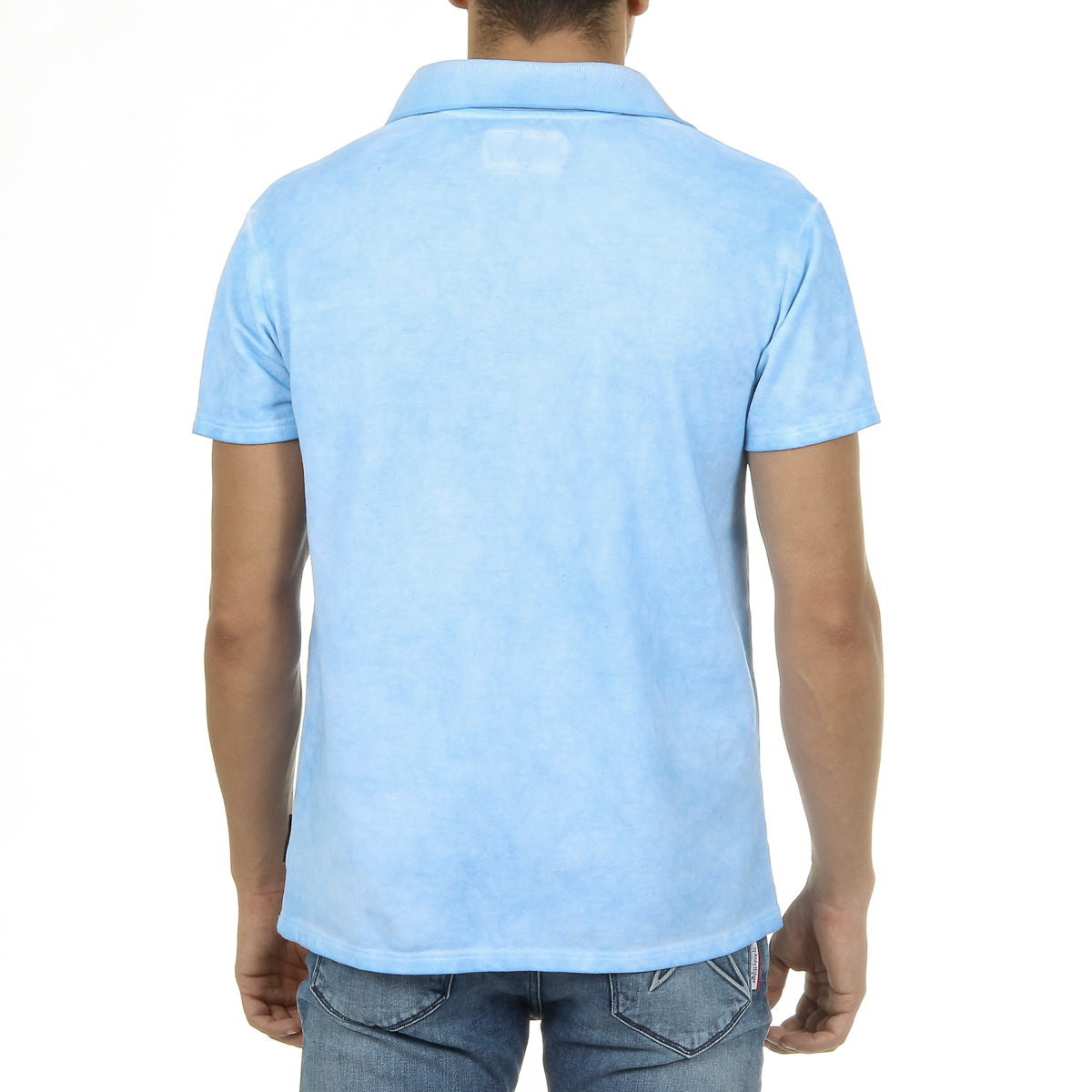 Polo Andrew Charles para hombre de manga corta azul claro SIMBA