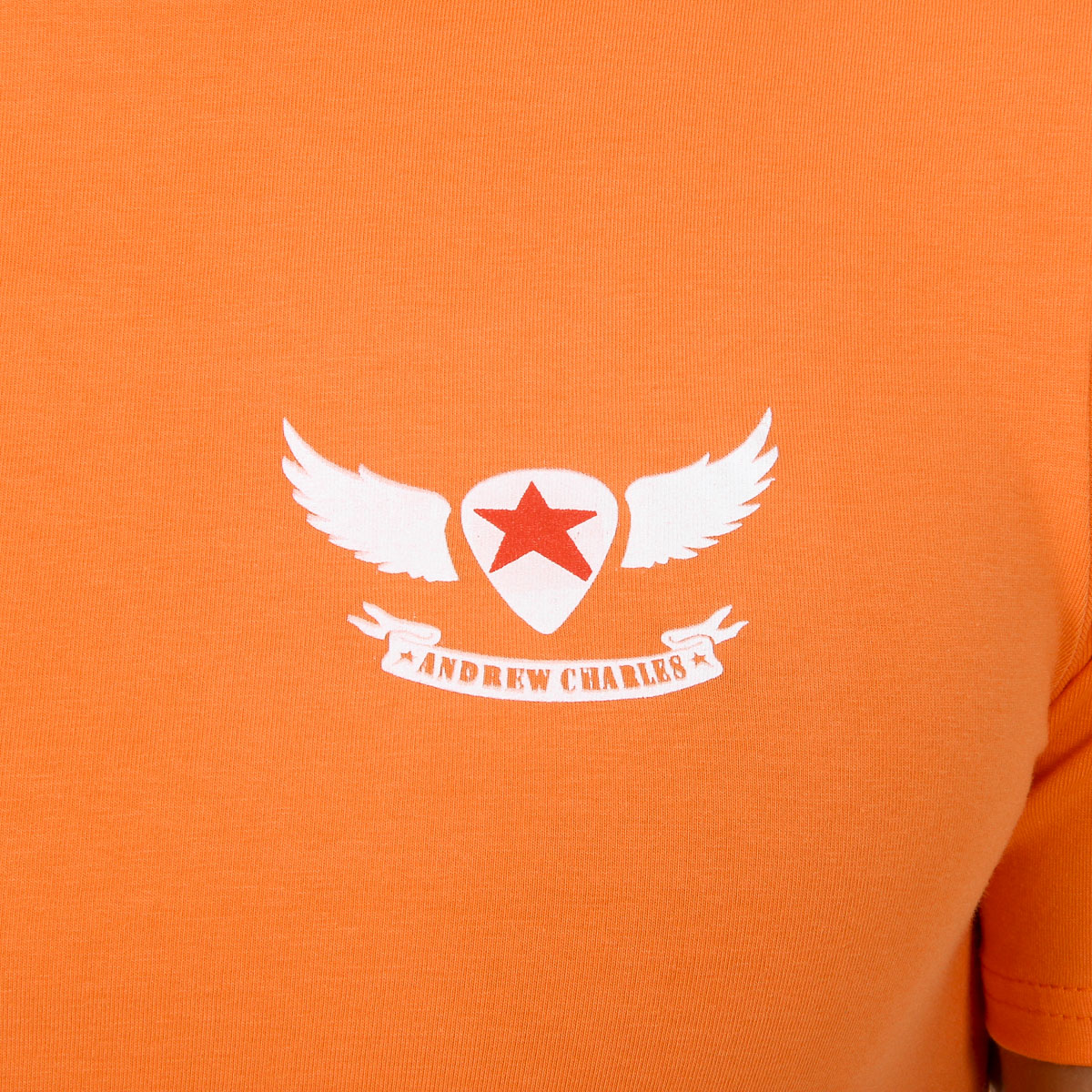 Camiseta Andrew Charles para hombre, manga corta, cuello redondo, naranja, KEITA