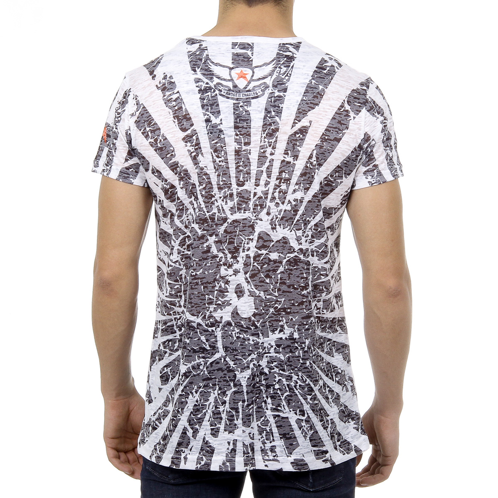 Andrew Charles Mens T-Shirt Short Sleeves Round Neck Black CALEB