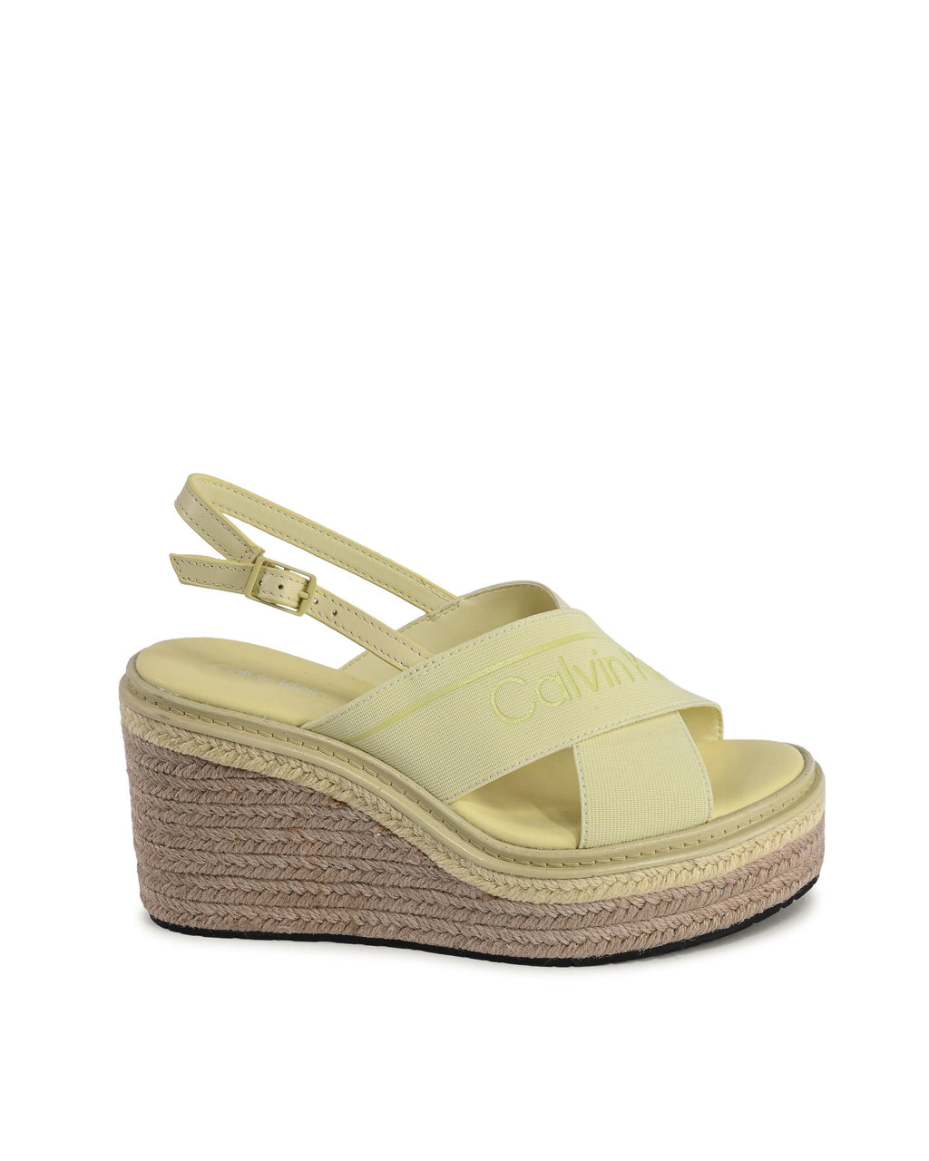 Calvin Klein - Sandalias de cuña para mujer, color amarillo, HW0HW01965ZCW