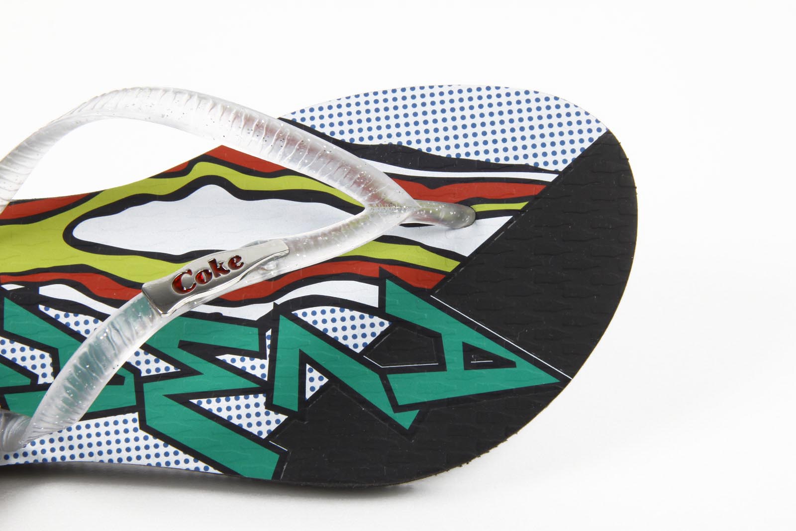 Chanclas Coca Cola para mujer CCA0591 POP ART GARRAFA GIRLS NEGRO