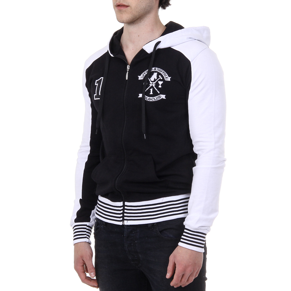 Sudadera con capucha y cremallera de manga larga para hombre del Ufford & Suffolk Polo Club