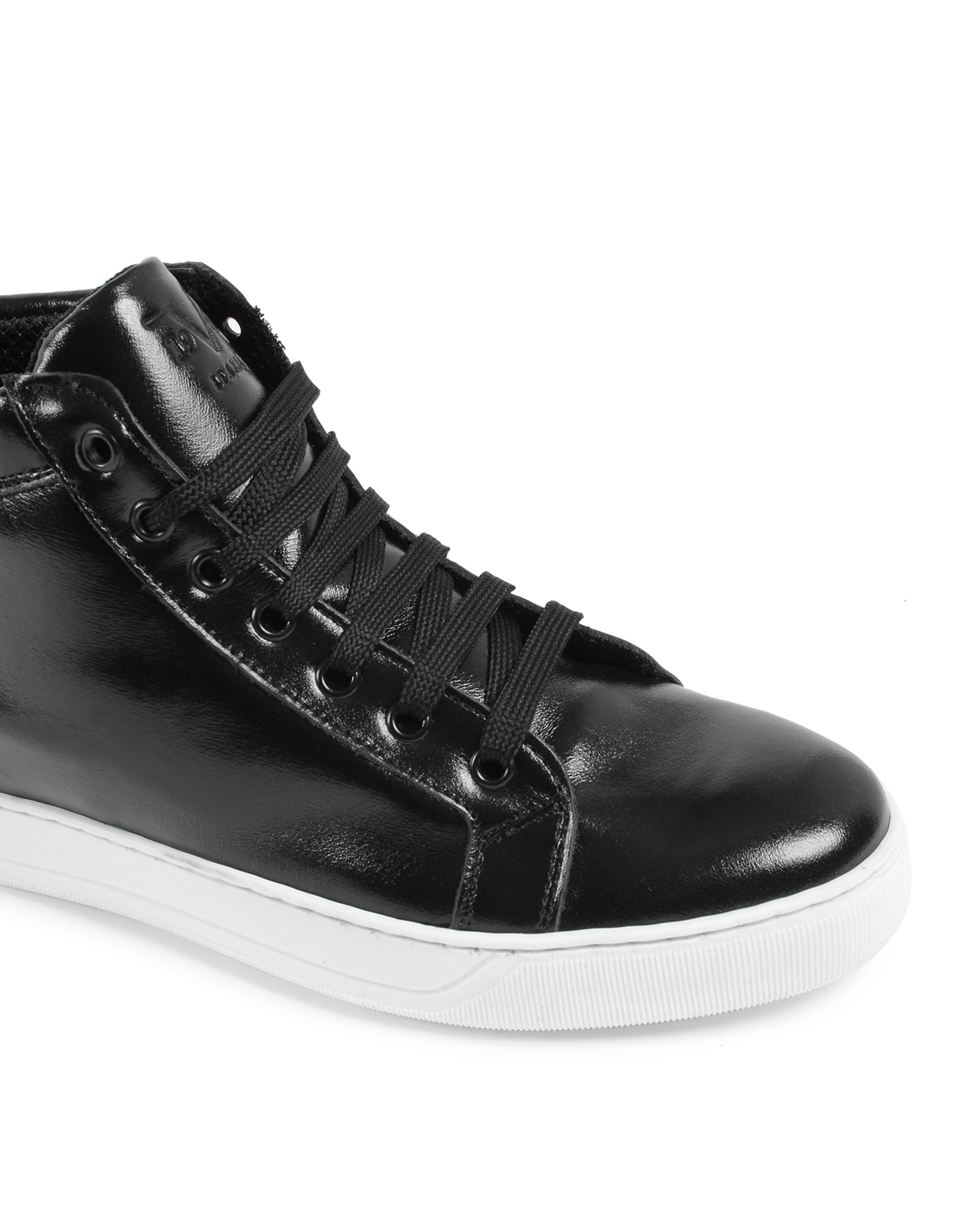 19V69 Italia Mens Sneaker Black White 2130 VITELLO NERO BIANCO