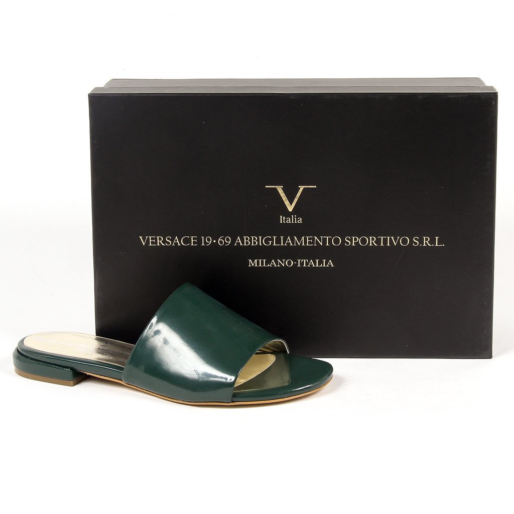 Sandalia plana para mujer V 1969 Italia Verde IZAR