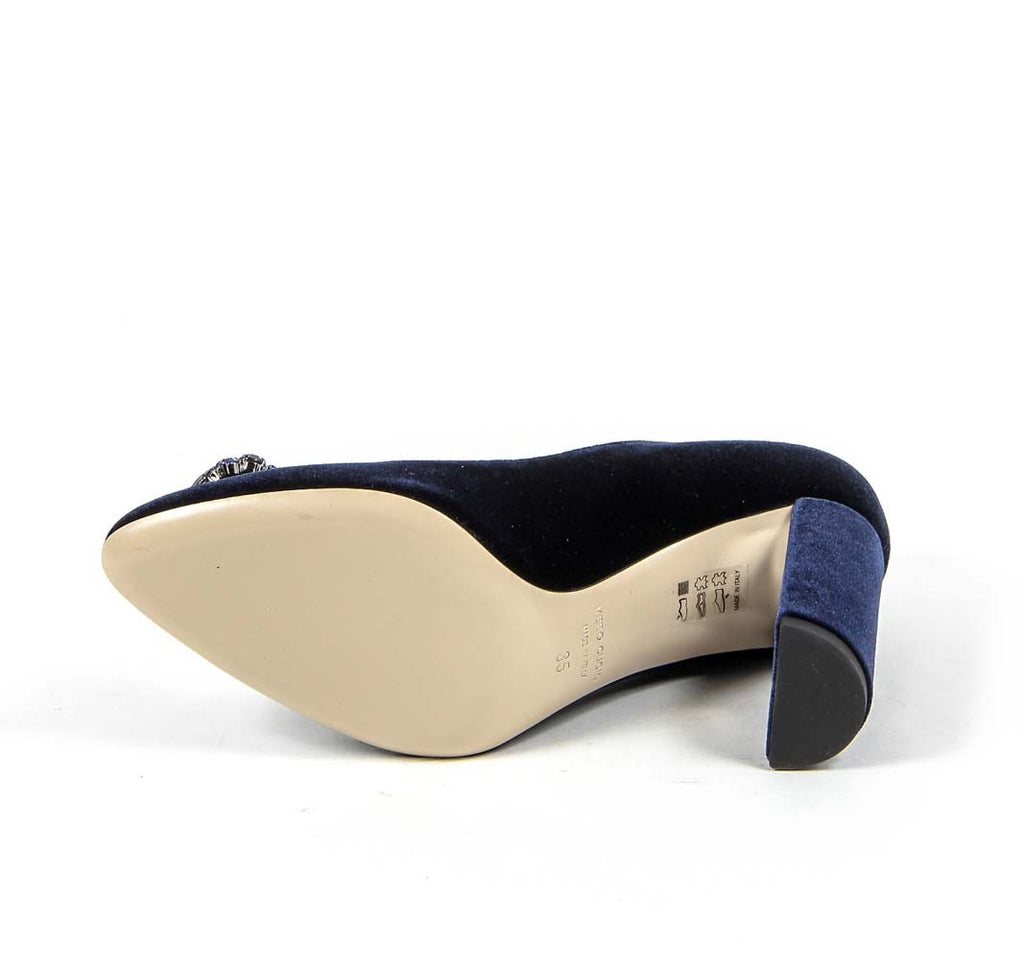 Zapatos de salón para mujer V 1969 Italia 3102045 VELLUTO BLU ROYAL
