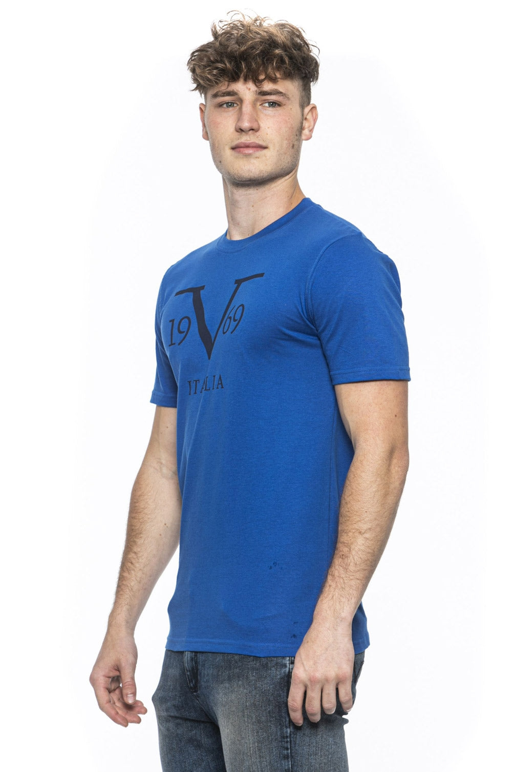 19V69 Italia Camiseta para hombre Azul RAYAN AZUL REAL