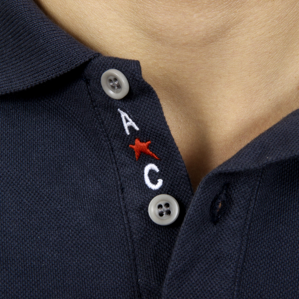 Polo Andrew Charles para hombre de manga corta azul oscuro SEFU