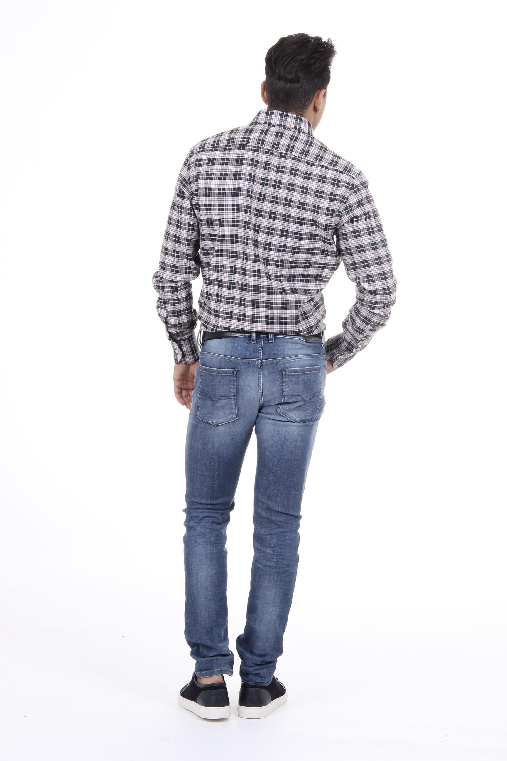 Camisa clásica moderna de corte italiano para hombre V 1969, talla 377, 201