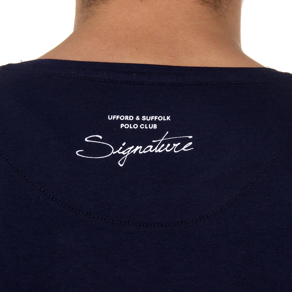 Camiseta de hombre Ufford & Suffolk Polo Club, manga corta, cuello redondo, US027, azul marino
