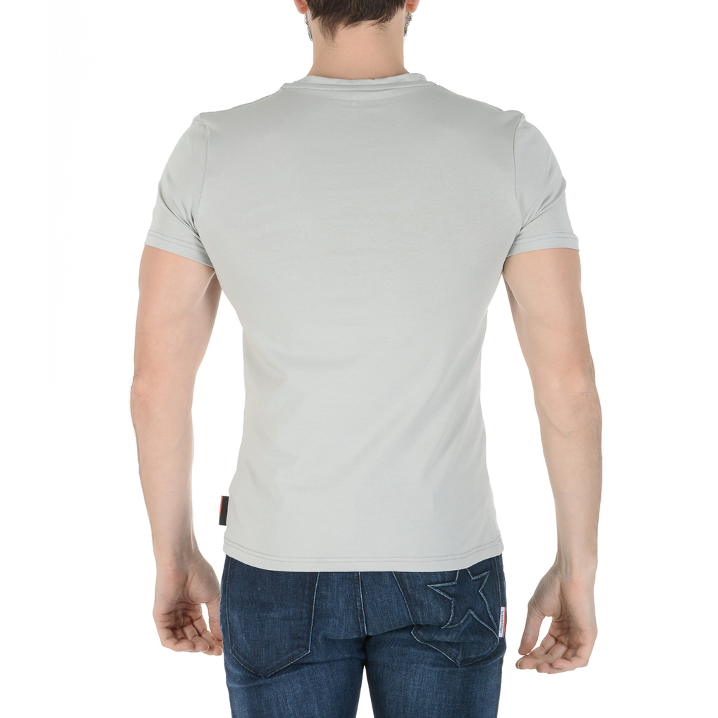 Camiseta Andrew Charles para hombre, manga corta, cuello en V, gris claro, KENAN