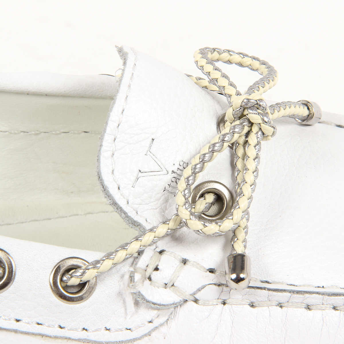 Mocasín V 1969 Italia para mujer blanco EMILIA