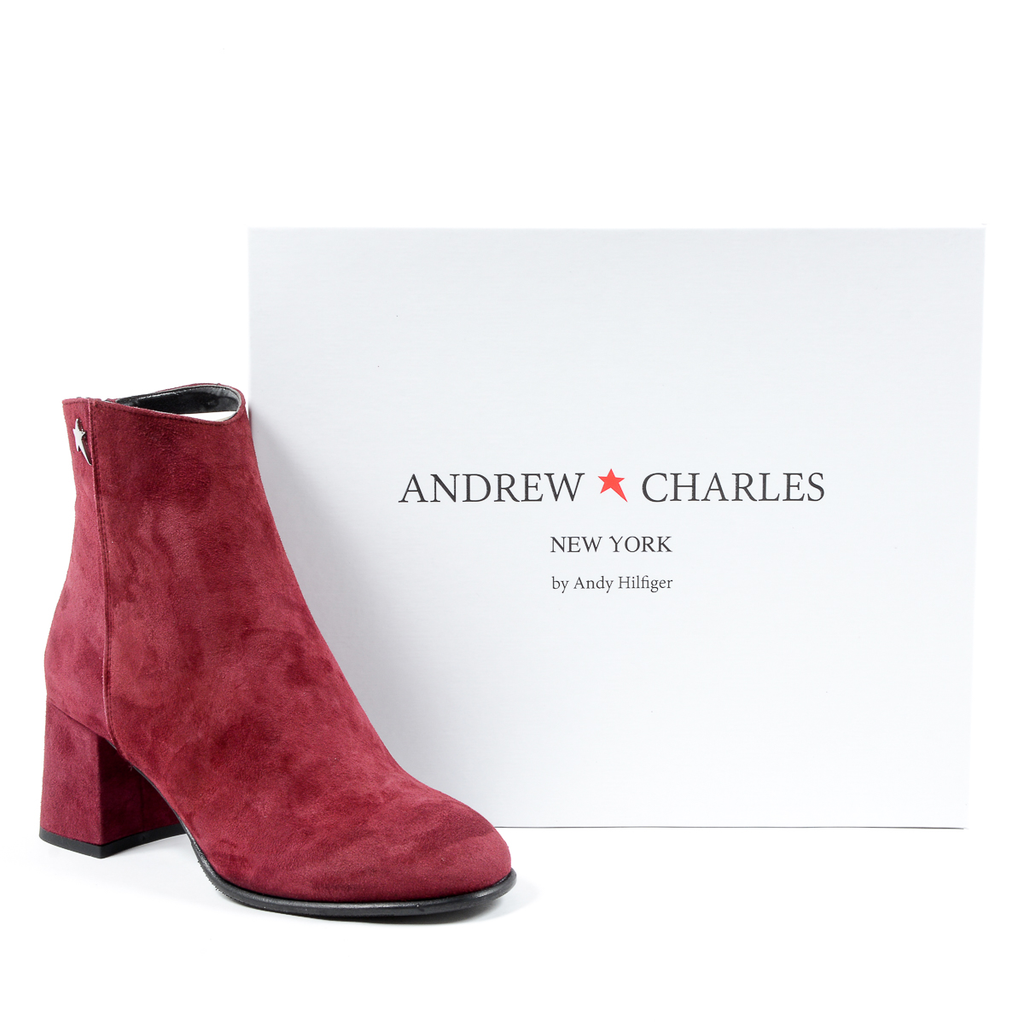 Andrew Charles Womens Heeled Ankle Boot Bordeaux LINDA