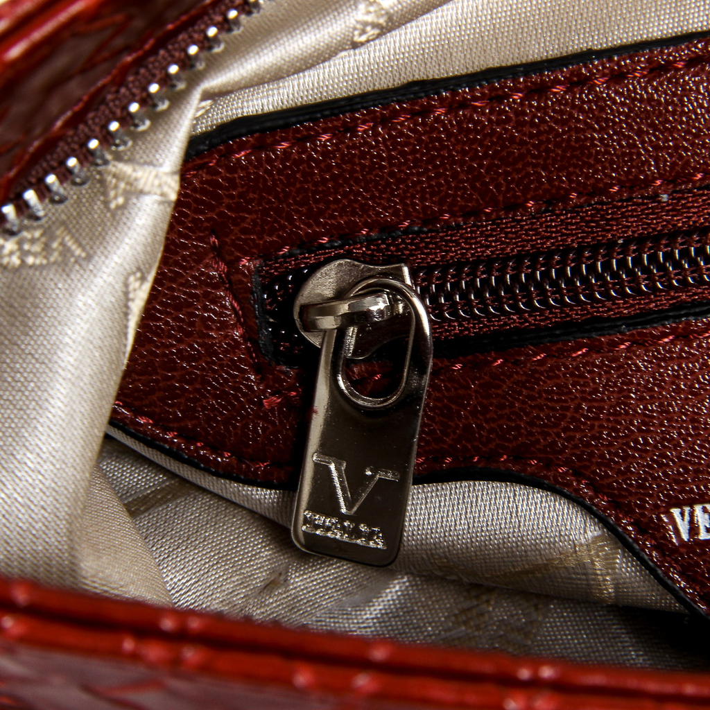 Bolso de hombro para hombre V 1969 Italia, color rojo oscuro ROD