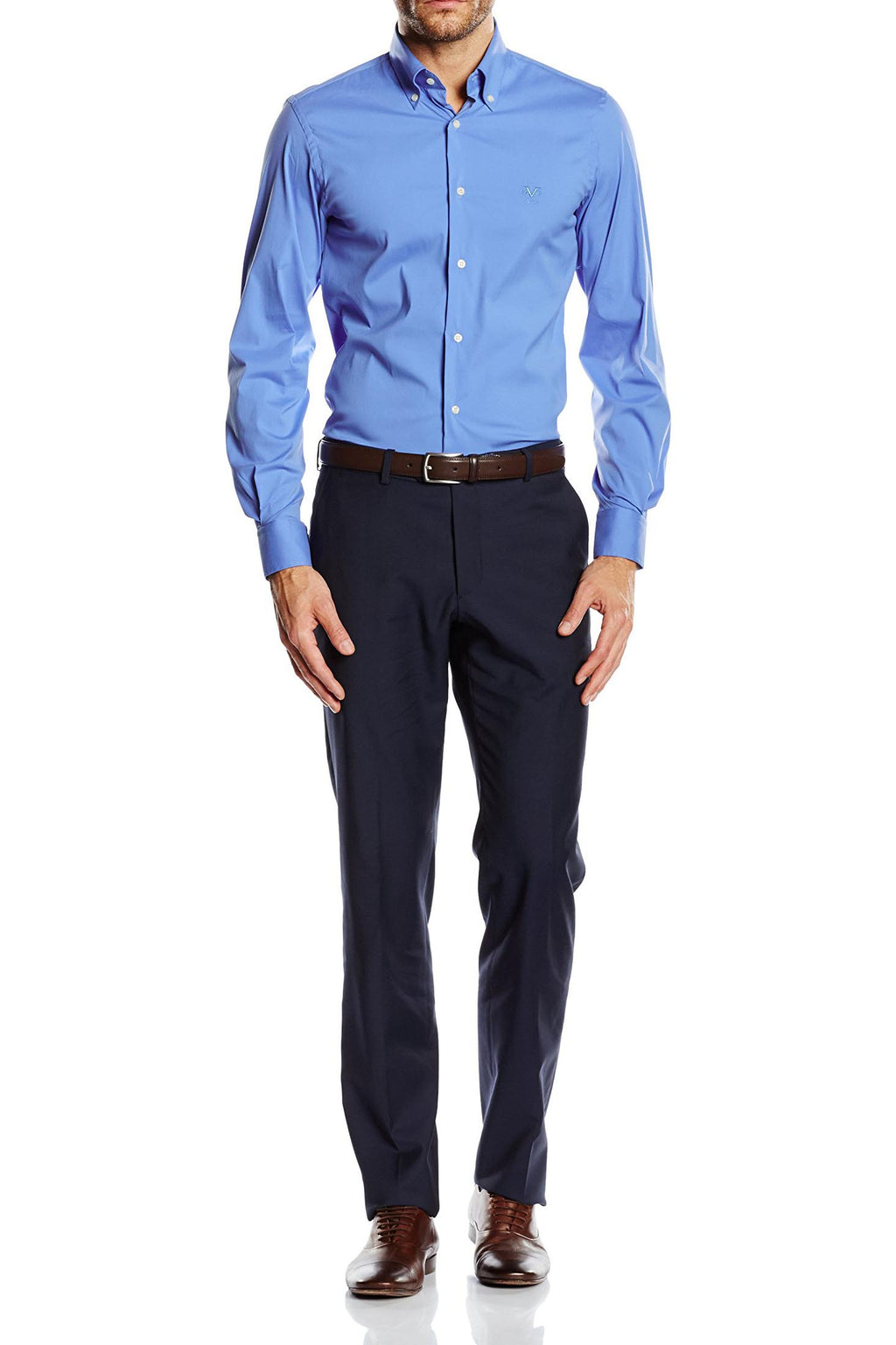 Camisa de cuello abotonado ajustada para hombre V 1969 Italia SBD32