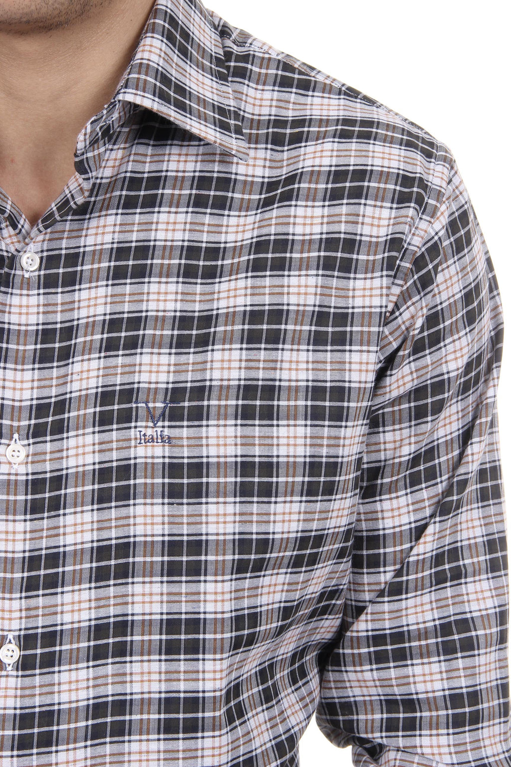 Camisa clásica moderna de corte italiano para hombre V 1969, talla 377, 201