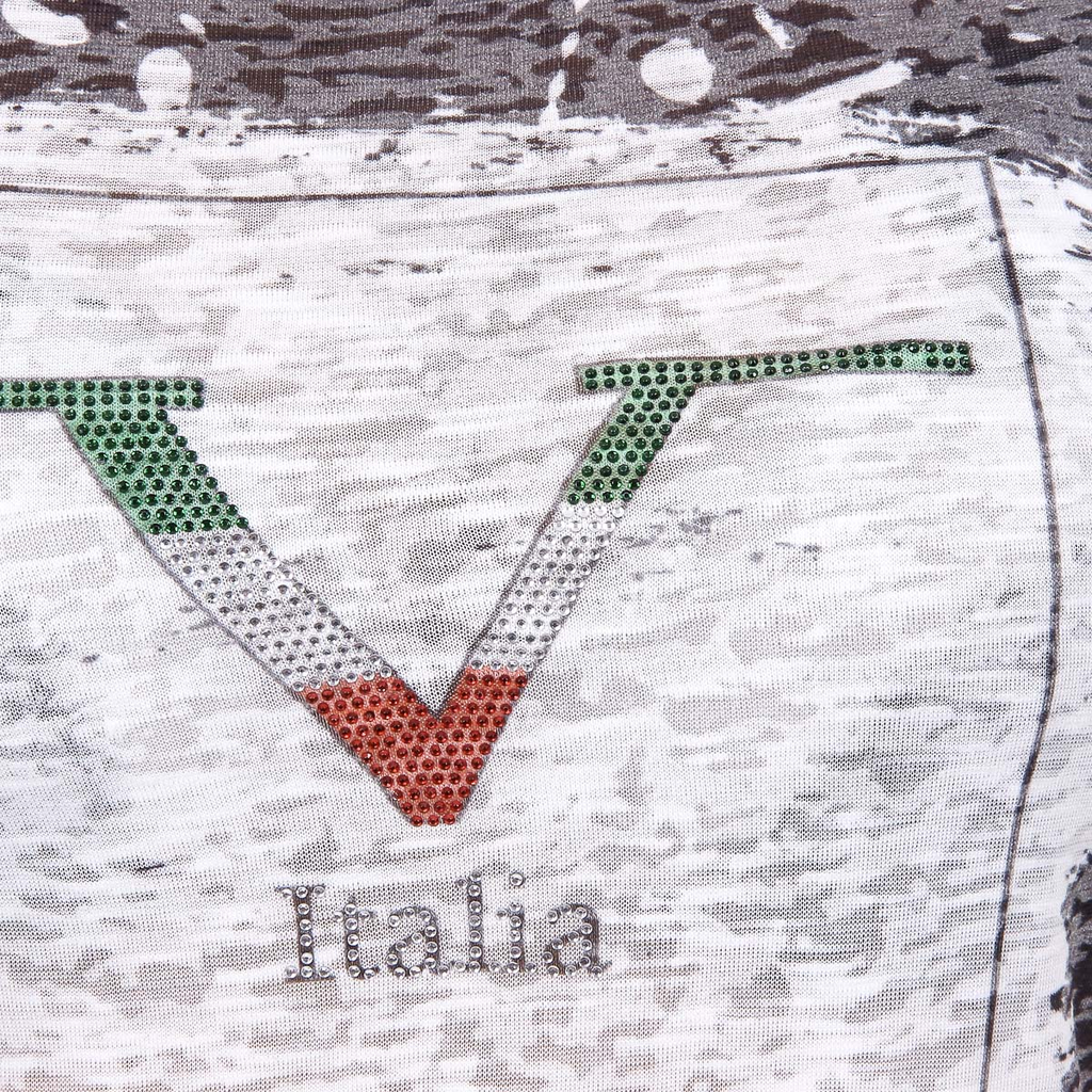 V 1969 Italia Womens T-shirt Short Sleeves Round Neck Black AVA