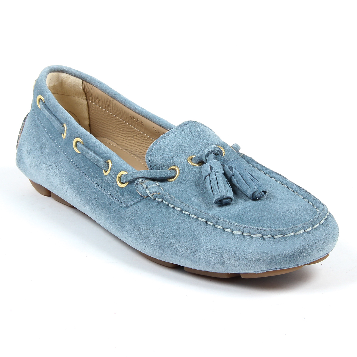 Mocasín V 1969 Italia para mujer azul claro TORINO
