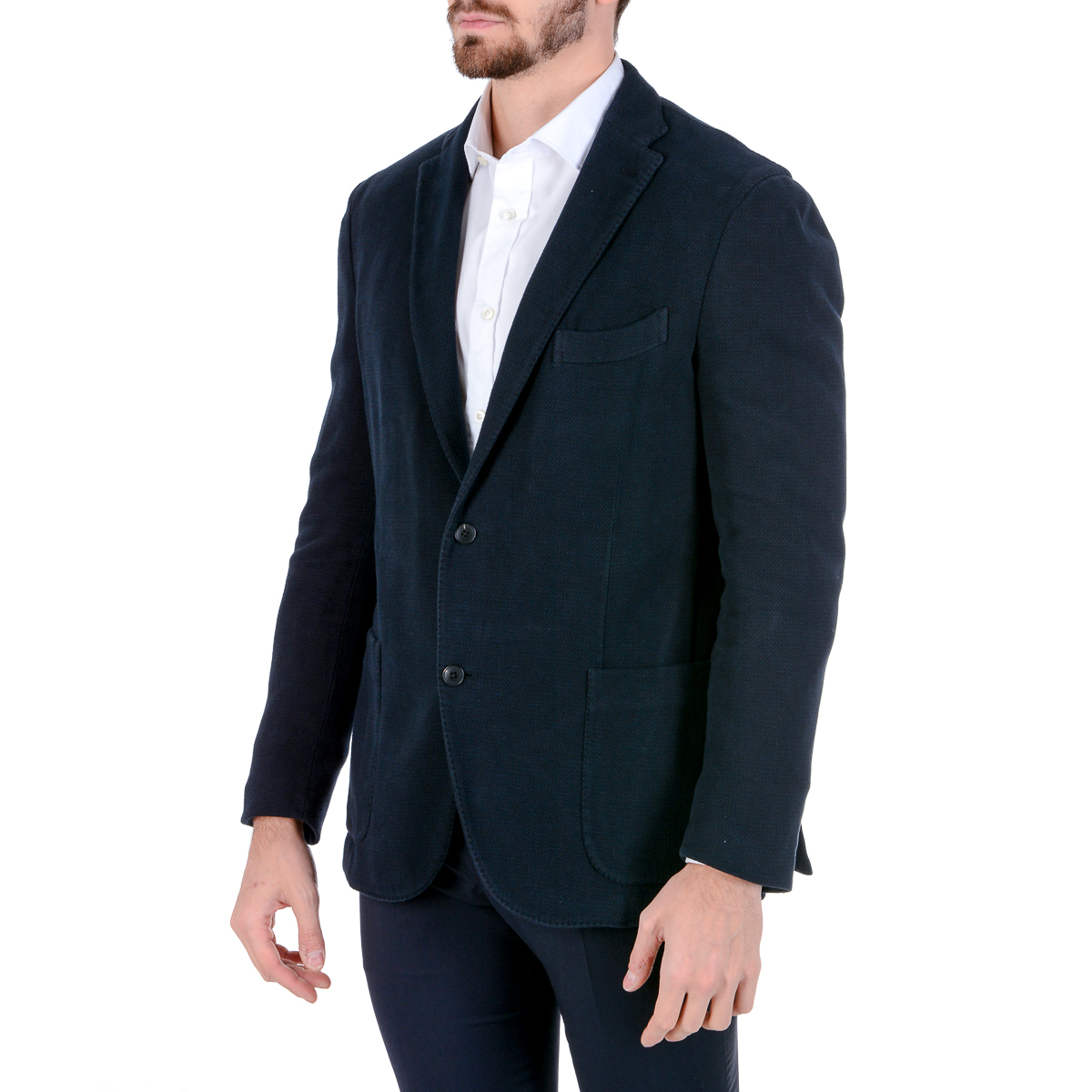 Chaqueta Boglioli Milano para hombre, manga larga, azul oscuro