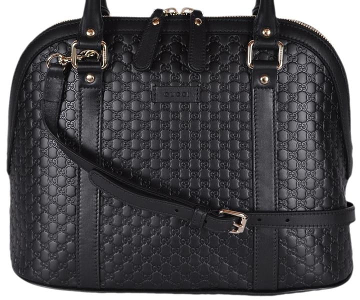 Bolso Dome de piel Gucci Guccissima negro