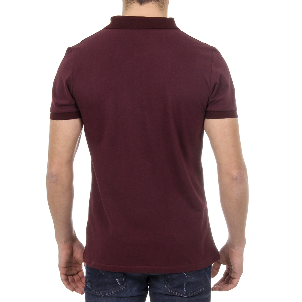 Polo Ufford & Suffolk Polo Club para hombre, manga corta, US007, burdeos