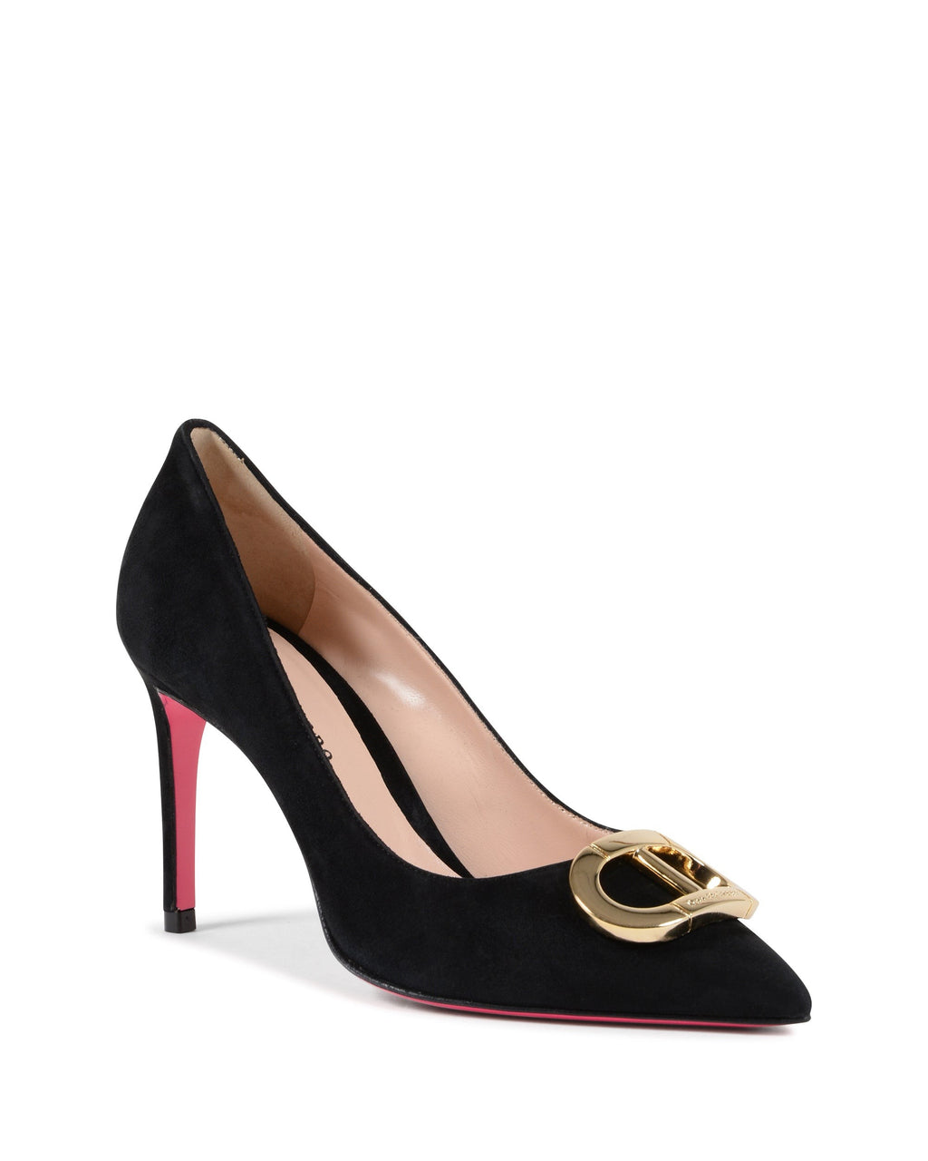 Zapatos de tacón de ante negros para fiesta de oficina