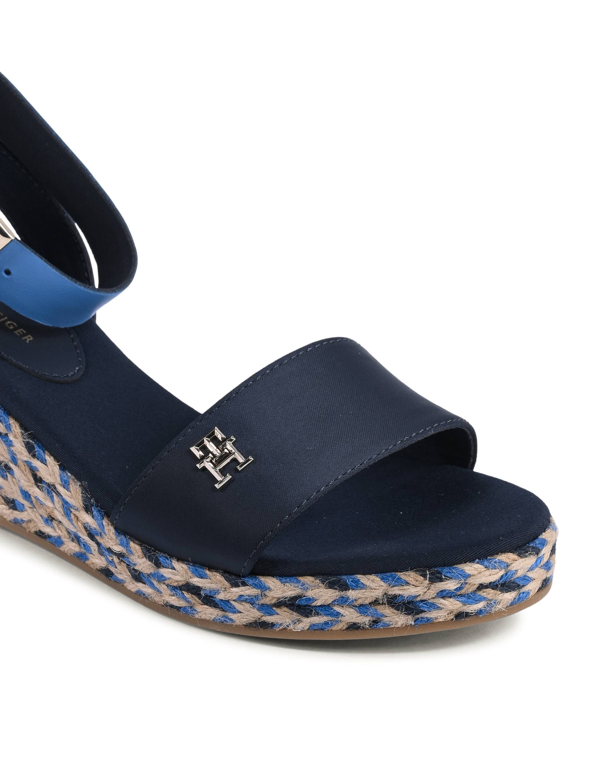 Tommy Hilfiger - Sandalias de cuña para mujer, color azul, FW0FW079130G3