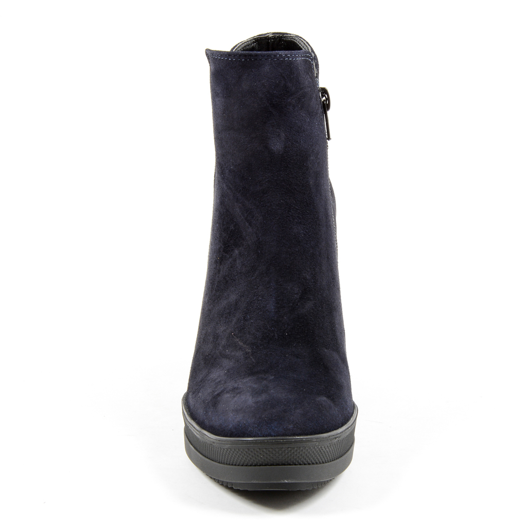 Andrew Charles Womens Heeled Ankle Boot Blue SHERYL